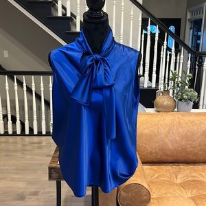 Nine West Blue Blouse with Bow